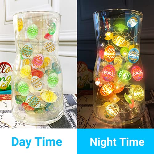 Turnmeon 10 Ft 40 Led Easter Lights Decorations Easter Eggs Battery Operated String Lights Copper Wire Fairy Spring Easter Decorations For Home Indoor Outdoor Window Tree Easter Party Hunt Decor #TOP1