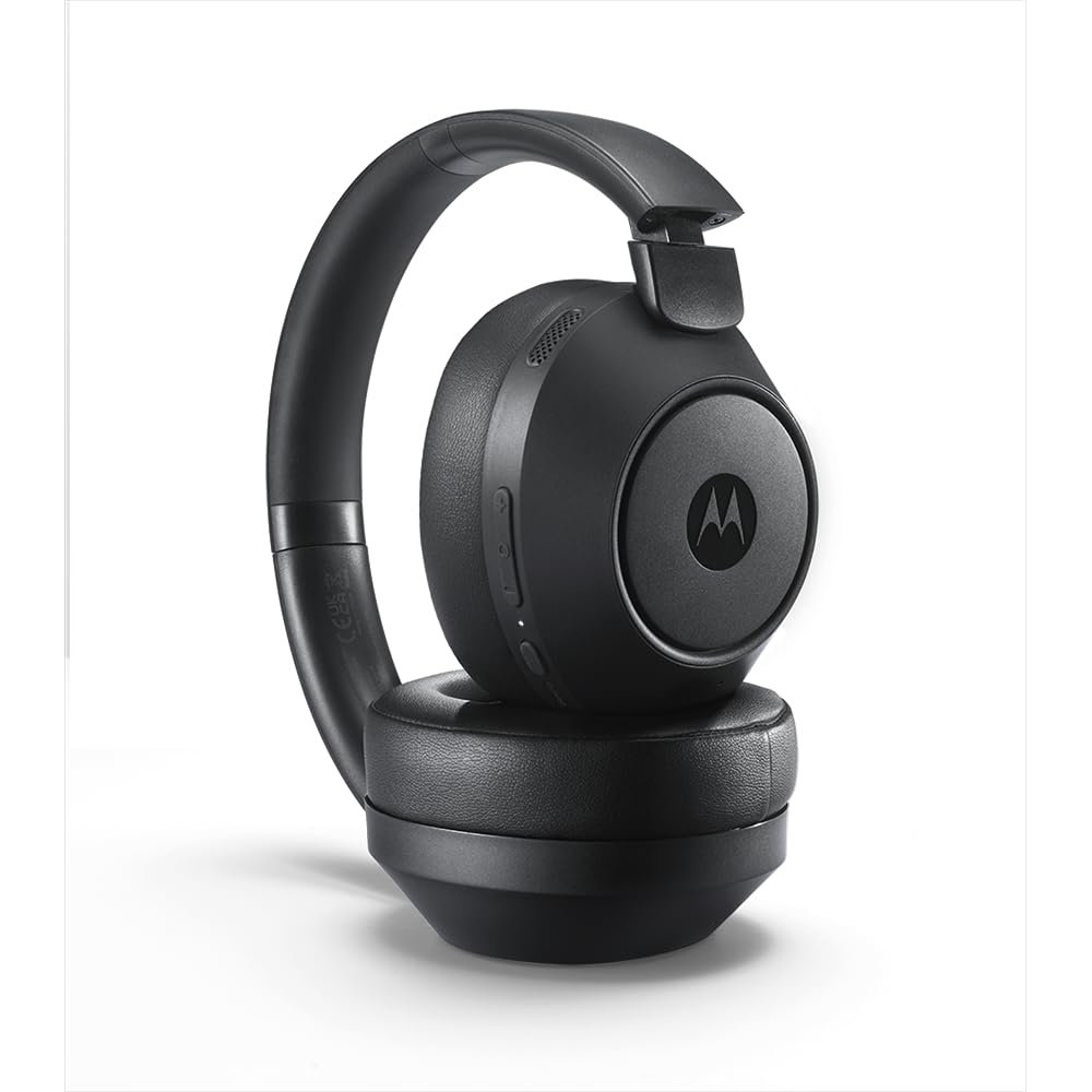 Motorola Sound - Moto XT800 ANC, cuffie wireless con accoppiamento rapido, audio surround, 60 ore di riproduzione continua, cancellazione del rumore, nero
