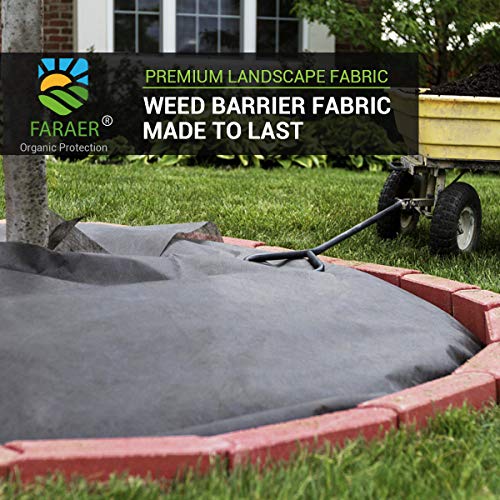 Garden Weed Barrier Fabric, Large 4' X 50' Landscape Fabric Permeable Gardening Mat Weeds Control Ground Cover For Flower Bed, Mulch, Pavers, Edging, Garden Pathway Premium Prevents Weeds Barriers #TOP6