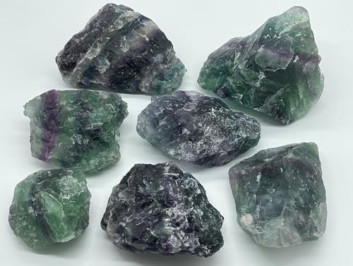 Image of Jumbo Rainbow Fluorite Rough Stones, Natural Rainbow Fluorite, Raw Fluorite Crystals (3-4 lbs)