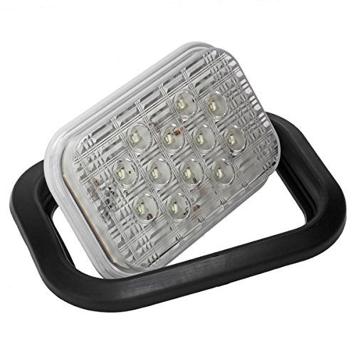 Partsam 6Pcs 5X3 Rectangle Stop/Turn/Tail & Backup/Reverse Truck Trailer Hitch Light 12 Led Grommet Hardwired Flush Mount (4Xred+2Xwhite) #TOP5