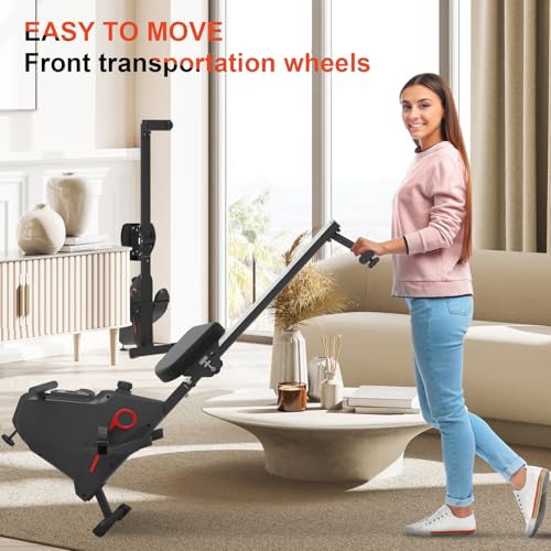 Rameur - Rameur d'appartement, NEEZEE Rameur magnétique à résistance réglable sur 16 Niveaux, Rameur Compact avec écran LCD, Cardio-Training Rameur – Image 5