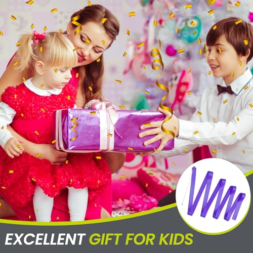 Image of GISCO Rhythmic Gymnastic Ribbon with Stick (Pack of 1) | 5 Meter Rhythmic Gymnastics Dance Ribbon Wand | Twirling Streamer Ribbon Stick for Ballet, Cheerleading & Performances (Purple)