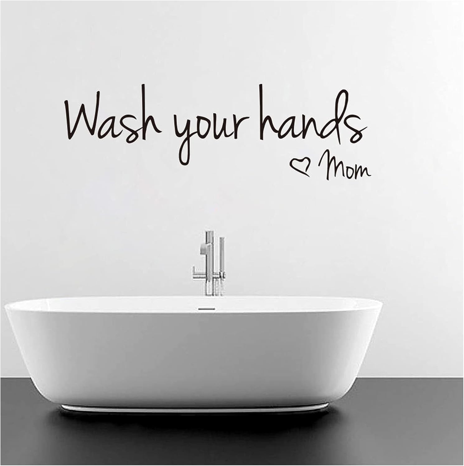 DIY Bathroom Mom Quote Wall Stickers, Easy Peel and Stick Wallpaper Vinyl Saying Art Decor for Kids Bathrooms and Home Decoration