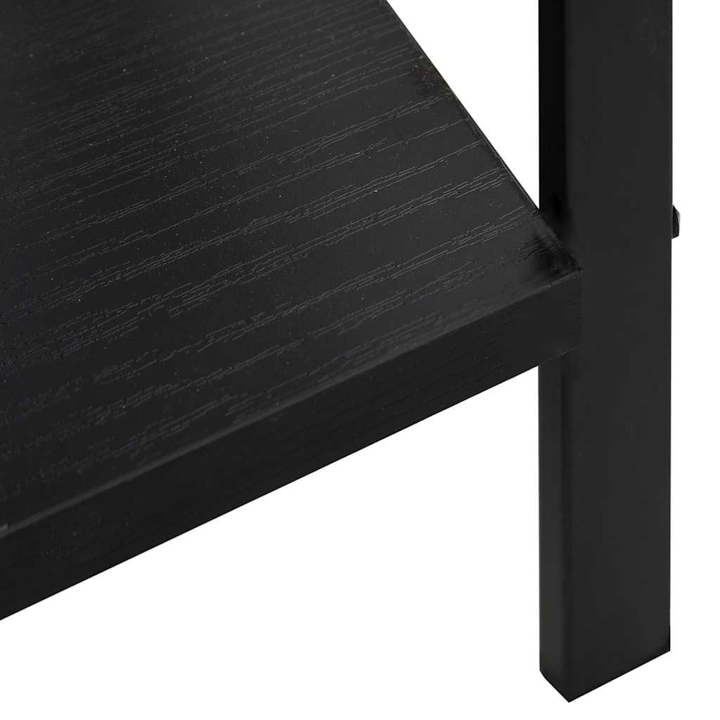 Libreria Scaffale 5 Ripiani Nero Legno Acciaio 60x27,6x158,5cm | Mobile espositore autoportante salvaspazio per soggiorno e veranda con struttura industriale e portata totale di 75 kg.