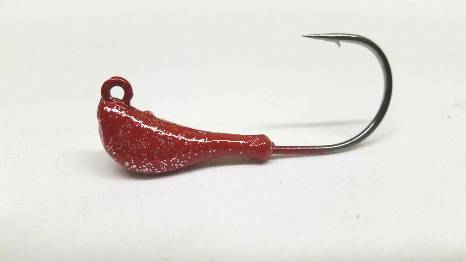 10 "Banana" Painted Jig Head Blackfish Striper Lure Ultra Point Hook -Red 2 oz