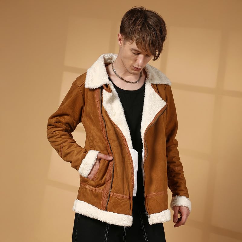 Image of CAHOOT Men's Carbon Lined Biker Jacket | Casual Wear | Spread Collar | Long Sleeve | Zipper Closure | Jacket Crafted With Comfort Fit | For Everyday Wear