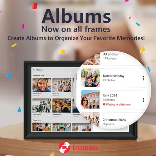 Image of 64GB FRAMEO 10.5 Inch Smart WiFi Digital Photo Frame 1920x1280 FHD IPS LCD Touch Screen, Auto-Rotate, 64GB Storage, Support SD Card & USB Drive, Share Moments Instantly via Frameo App from Anywhere