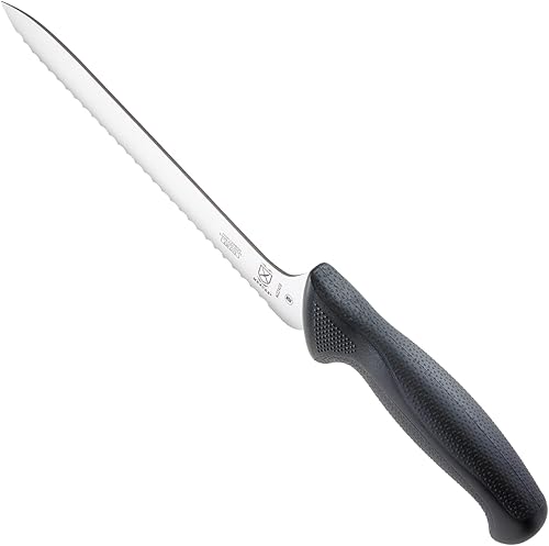 Miniatura 4 de Mercer Culinary M22408 Millennia - Mango negro borde ondulado de 8 pulgadas cuchillo para pan