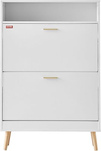 Miniatura 9 de VEVOR Armario de almacenamiento de zapatos para entrada, 31.5 pulgadas de profundidad x 9.4 pulgadas de ancho x 47.3 pulgadas de alto, blanco