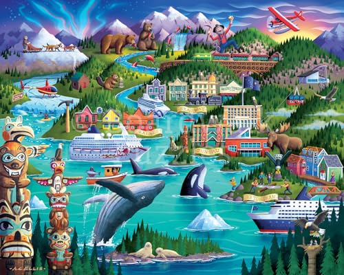 Puzzle Rompecabezas Boardwalk, Alaska's Inside Passage, 500 Piezas | Arte Exclusivo de Andy C. Ellis, Piezas Precisas y Encajables, Para Adultos miniatura 2