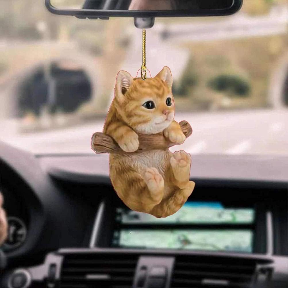 Car Pendant Creativity Cute Cat Car Hanging Ornaments Car Rearview Mirror Hanging for Friends and Family