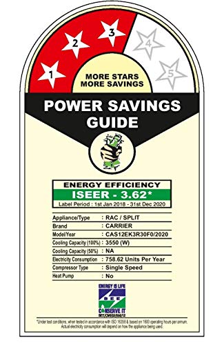 Image of Carrier 1 Ton 3 Star Non-Inverter Split AC (CAS12EK3R30F0 ESKO NEO, White)