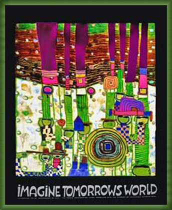 Amazon.co.jp: ポスター フンデルトヴァッサー Imagine tomorrows