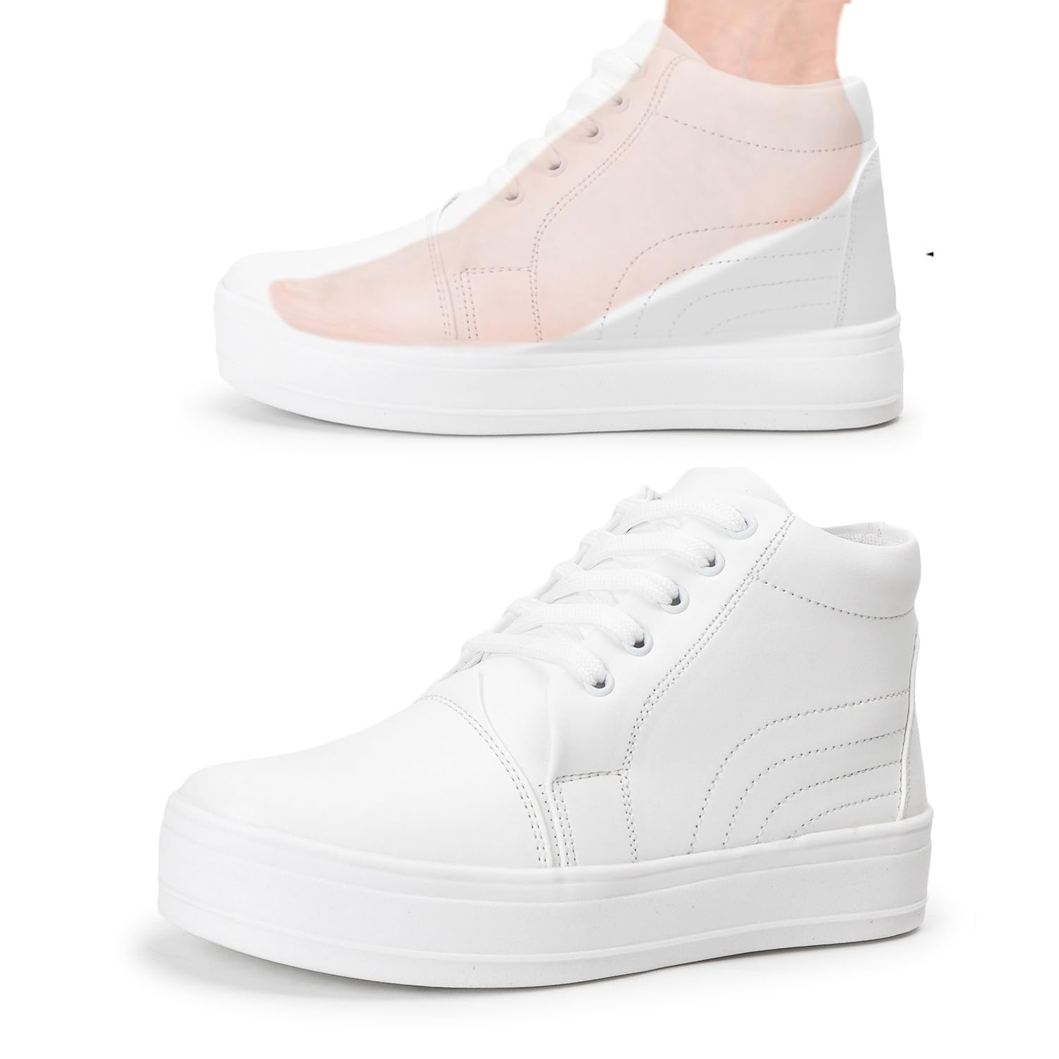 See full amazon price history chart for Vendoz Women with Hidden Heels White Shoes - 3 Inch Height Increase Vendoz Women with Hidden Heels White Shoes - 3 Inch Height Increase (B0D33L6ZHL) Amazon Price History, Amazon Price Tracker