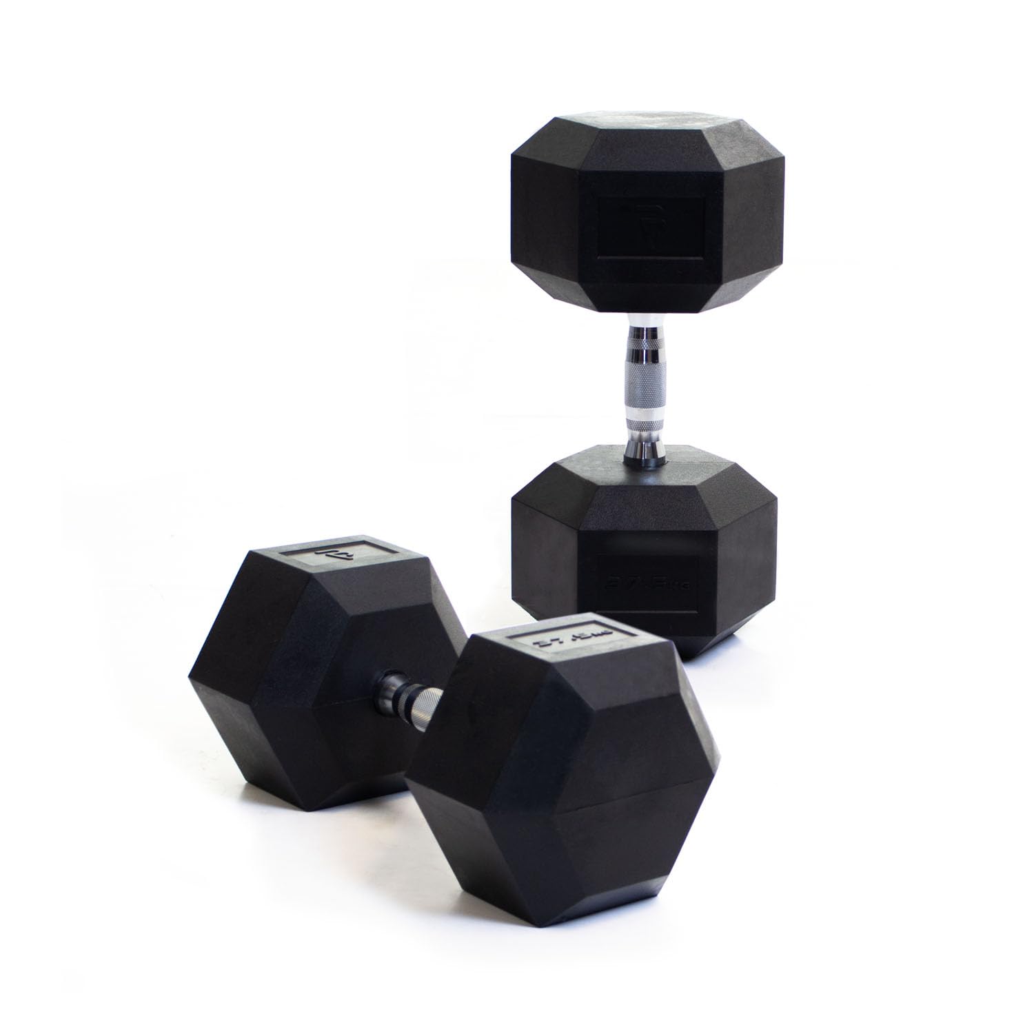 BODYPOWER 37.5Kg Rubber Hex Dumbbells (x2)