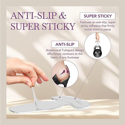 Ballotte Premium Silicone Heel Pads for Shoes. Soft Heel Grips or Inserts for Big Shoes, Alleviates Slipping & Discomfort, Comfortable Cushioning for High Heels, 8-Pack (Natural)4
