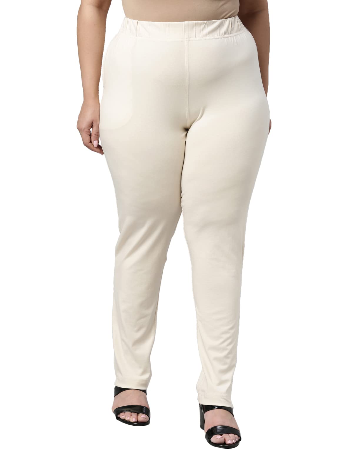 GO COLORS Soft Cotton Stretch Kurti Pants Full Length for Women| Breathable, Mid Rise