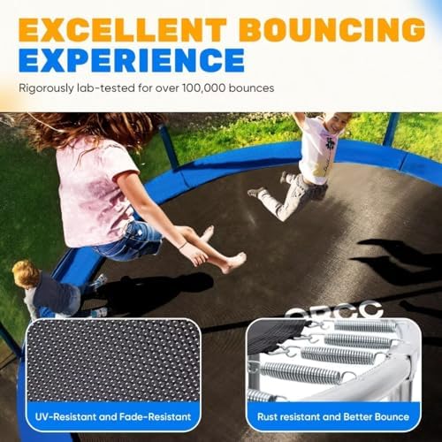 ORCC Kids Trampoline, 1200LBS Weight Capacity Outdoor Trampoline 16 15 14 12 10 8FT Yard Trampolines for Kids Adults - 5