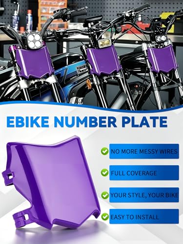 Image of Ebike Front Number Plate Universal for Surron Talaria Purple