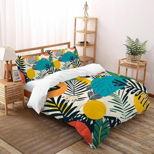 Housse de couette 260x220cm fermeture éclair facile et parure florale 3d - 2