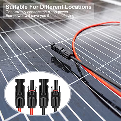 Image of 20FT 12AWG Solar Panel Extension Cable with Female and Male Connectors, Solar Cable for Solar Panels, Charge Controllers and Solar Generator (12AWG, 10FT)