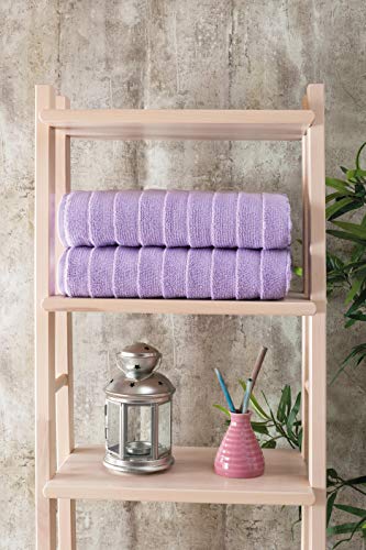 Bagno Milano Turkish Bath Towels Set - 100% Cotton Towels Velvety Soft & Ultra-Absorbent (Lilac, 2 Pcs Bath Towel Set) #TOP3
