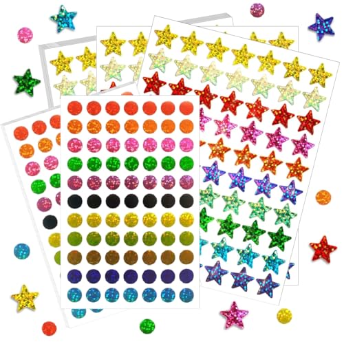 3640 Stickers Gommettes Autocollantes, 50 Feuilles Gommettes Enfants, Étoiles Pois Autocollants ColoréS, pour Stickers Scrapbooking Activité Manuelle...