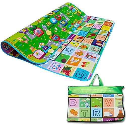 Denny International ® Kids Crawling Educational 2 Side Play Mat Game Soft Foam Picnic Carpet 200X180cm
