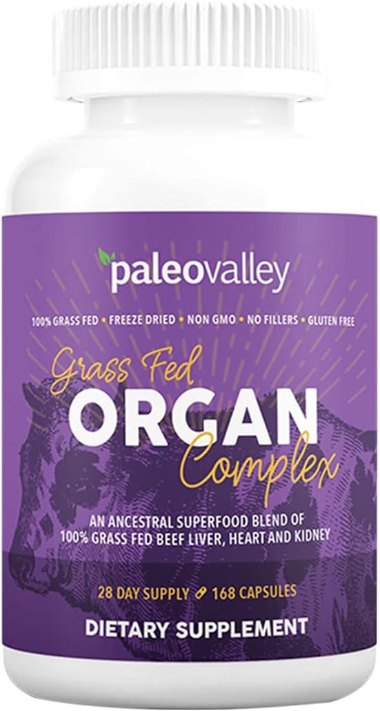 Grass Fed Beef Organ Complex - Freeze-Dried Beef Liver, Heart, and Kidney Blend, 1 Bottle