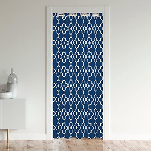 Loussiesd Blue Morocco Pearl Doorway Curtains Privacy Modern Closet Door Curtain for Bedroom 30%-50% Blackout Room Darkening Thermal Insulated Curtain Drape for Doors Windows 106x203cm 1 Panel