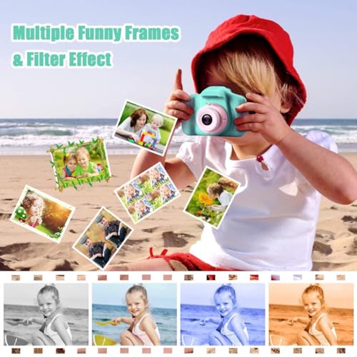 Image of Kids Digital Camera for Photos & Videos | Mini Camera Toy with 2-Inch Screen & USB Rechargeable | Fun & Educational Gift for Boys & Girls Age 3-15 | Easy to Use for Kids (Green)