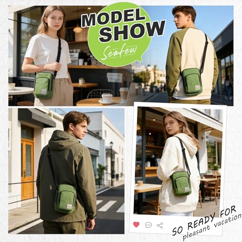 Image of SEAFEW Mini Crossbody Bag Shoulder Bag for Men, Small Messenger Satchel Bag for Women