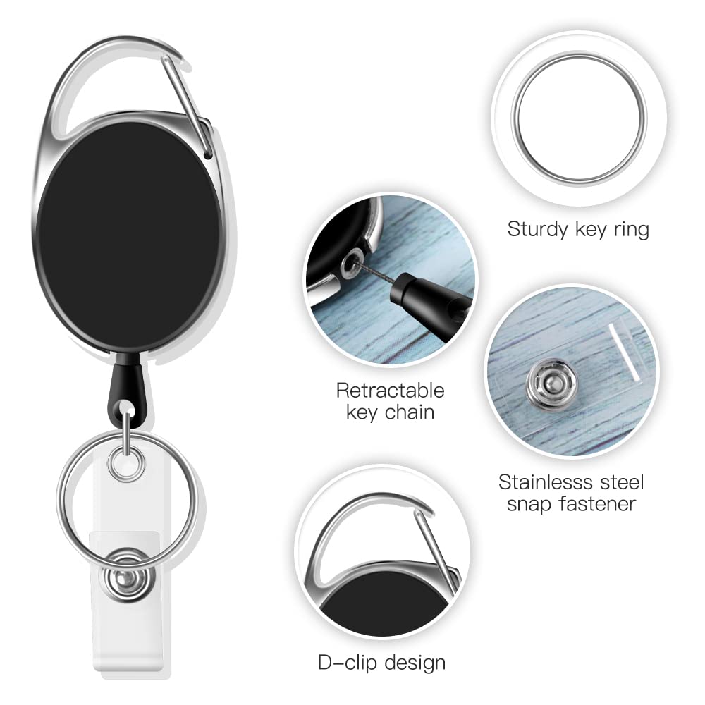 Bobina Porta Badge Retrattile Resistente Con Blocco RFID, Porta