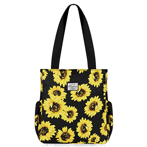Image of KAMO Floral Tote Bag - Waterproof Lightweight Handbags Travel Shoulder Bag for Hiking Yoga Gym Swimming Travel Beach