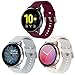 NANW 3-Pack Compatible with Samsung Galaxy Watch Active Bands/Active 2 Bands, Galaxy Watch 42mm Bands/Gear Sport Bands, 20mm Soft Waterproof Silicone Sport Watch Strap Replacement Wristbands