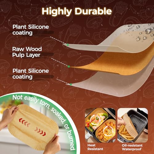 Image of Ctizne 420PCS Air Fryer Liners Disposable 8.0 inch x 5.5 inch for Ninja Dual Zone
