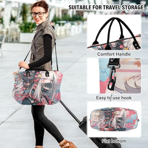 Woman Cool Samurai Duffel Bag for Travel Gym Sport, Weekender Travel Bags Carry on Overnight Bag4