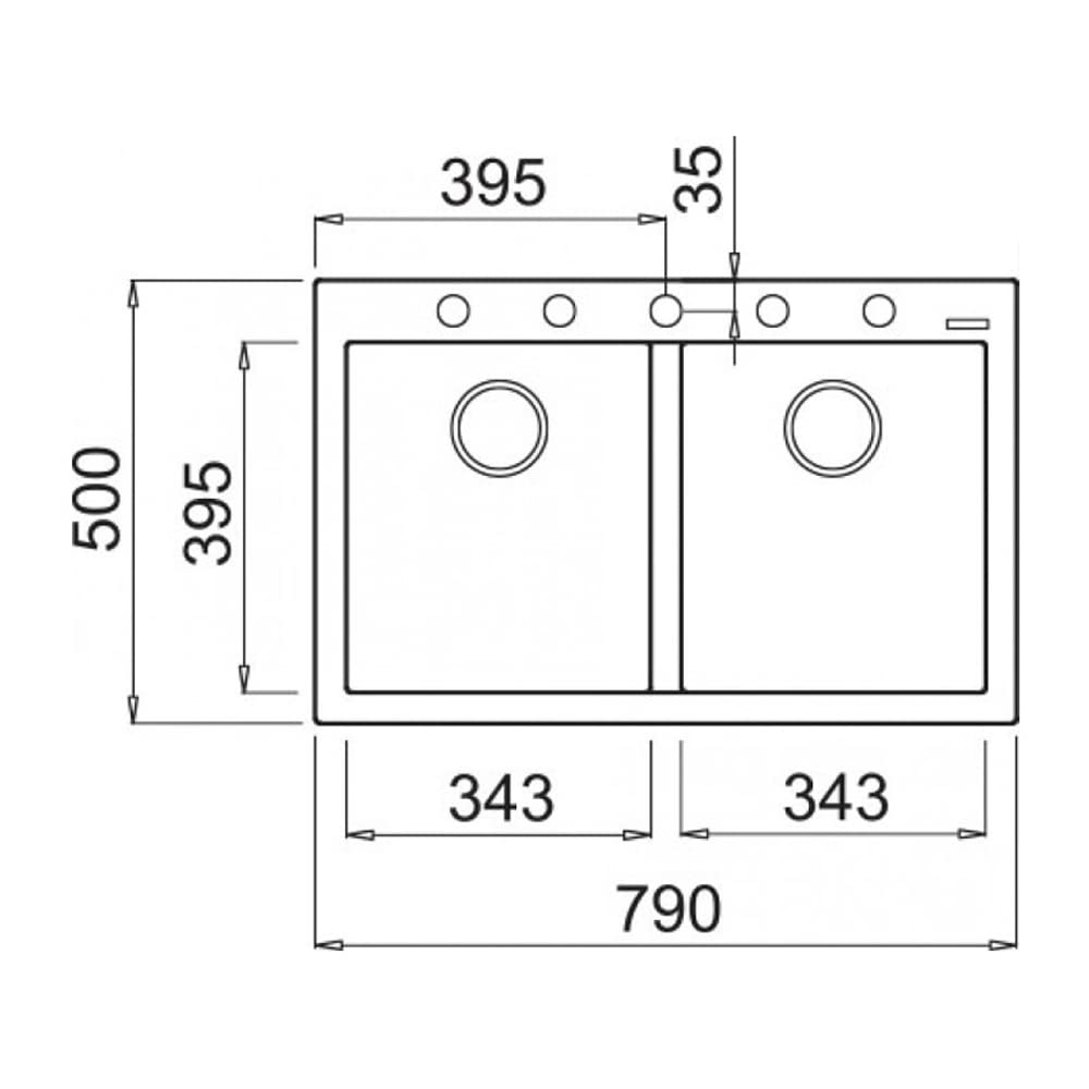 ELLECI LAV. QUADRA 350 79x50 2V AVENA 51