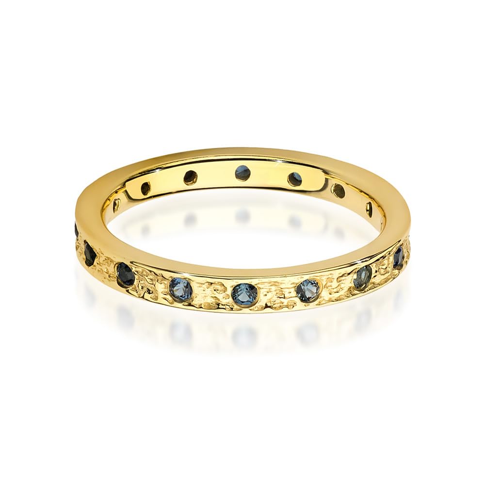 MARKO Ring Ehering 925 Silber Damen & Herren – 16 echte Rubine oder Saphire rundum gefasst | Goldringe Damen & Silberringe Herren | Freundschaftsringe | Geschenkbox