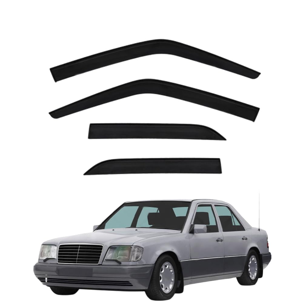 QOEMRHELT 4pc Set In-Channel Wind Deflectors, for Mercedes-Benz E-Class W124 1989-1994 Window Visors Rain Guards Vent Visors Rain & Sun Protection,Car Accessories