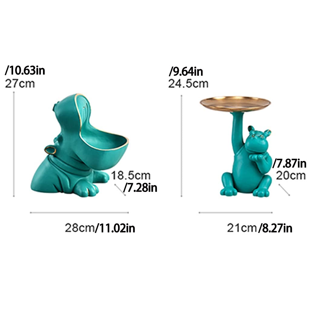 Regalo Originale MAKIVI Figura Di Ippopotamo Piatto Di Caramelle E Ciotola Chiavi, Statua Di Ippopotamo In Resina Unica Per Ufficio E Decorazione Da Tavolo D'Ingresso, Oro Statuetta Decorativa