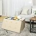 SONGMICS 30 Inches Faux Leather Folding Storage Ottoman Bench, Storage Chest Footrest Coffee Table Padded Seat, Beige ULSF40M