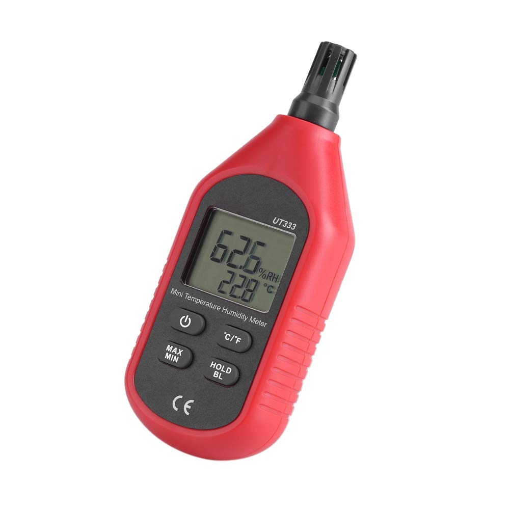 Fabater UT333 Tragbares LCD-Digital-Thermometer-Hygrometer, Lufttemperatur-Feuchtigkeitsmessgerät mit Hintergrundbeleuchtung, -10~60℃ / 14~140℉, Datenspeicherung, Automatische Abschaltung,