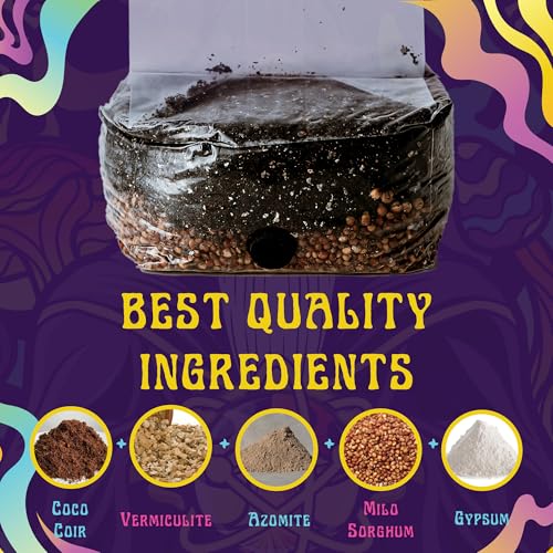 SPORE SORCERY 2 LB All-in-One Grow Bag: Up to 16oz of Mushrooms! Nutrient-Enhanced, Injection Port, Just Add Your Own Spores & Grow Like Magic
