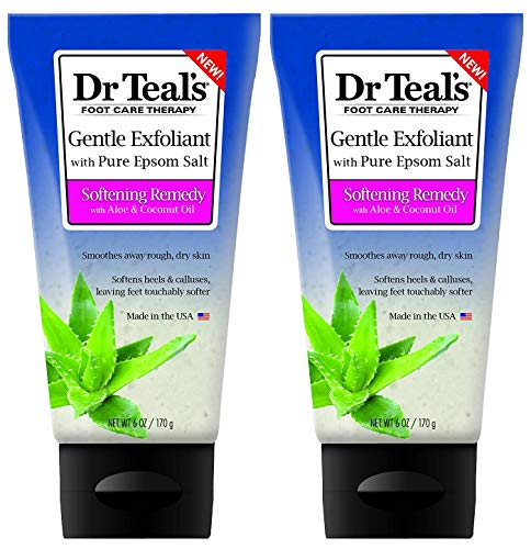 Dr Teal's Epsom Salt Gentle Exfoliant Softening Foot Scrub, 6 oz (Pack of 2)