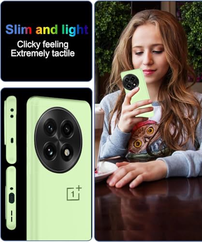 Image of MOBILOVE Back Cover Case for OnePlus 13 5G | Pure Liquid Soft Matte Silicone Case with Logo and Comes with Camera and Screen Protection Back Cover for OnePlus 13 5G (Mint Green)