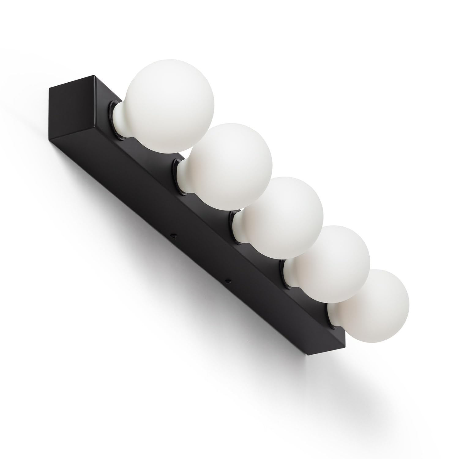 LEDKIA LIGHTING Lámpara de Pared Baño Metal 5 Focos Aizkra Negro E27