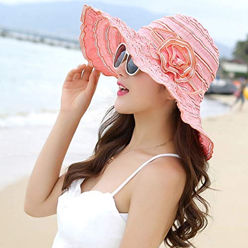 Chapeau de femme bord large pliant style coréen pour plage et voyage d'été YXWYXWA