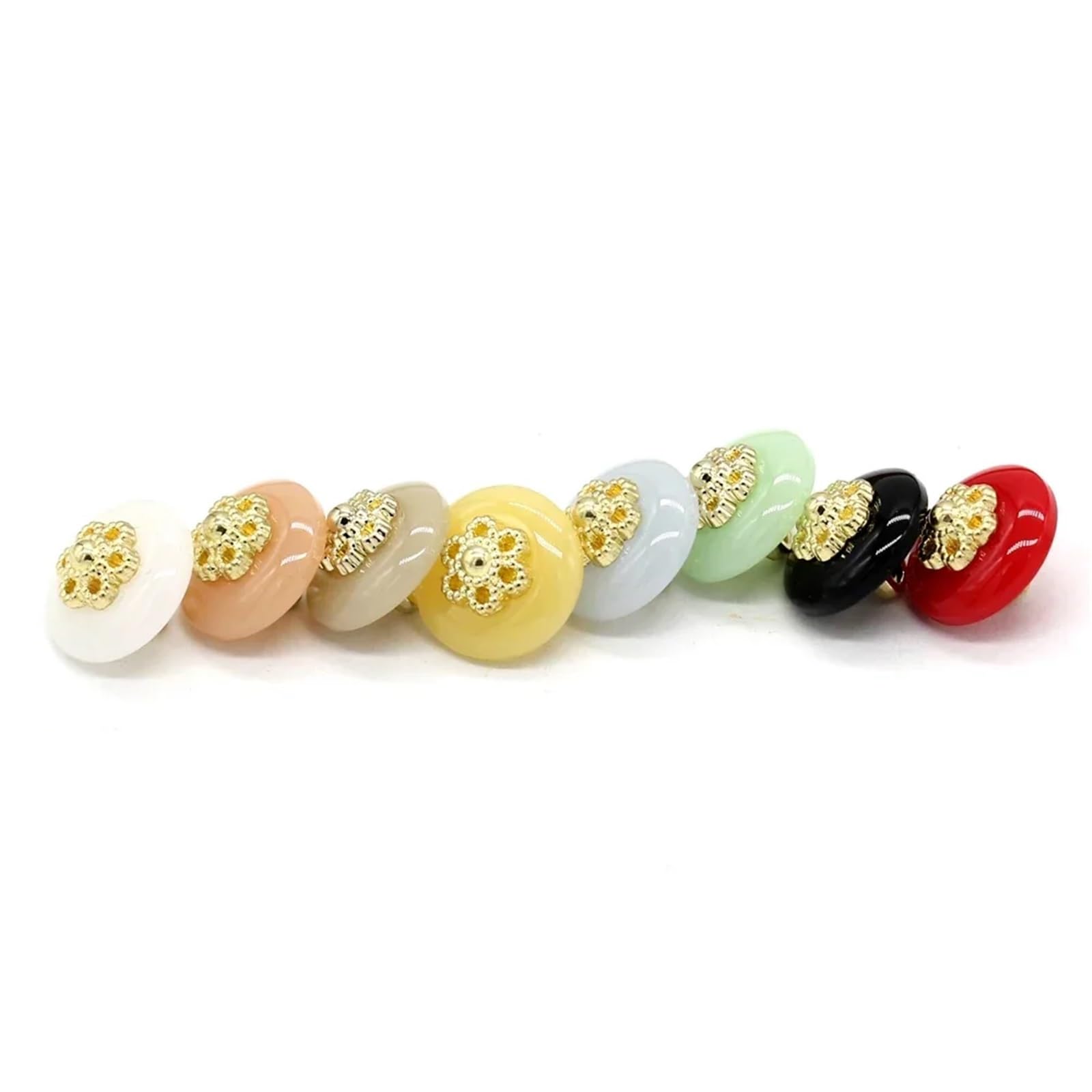 bottoni, Confezione Da 12 Bottoni In Resina Multicolore, 11 Mm(Grass Green)